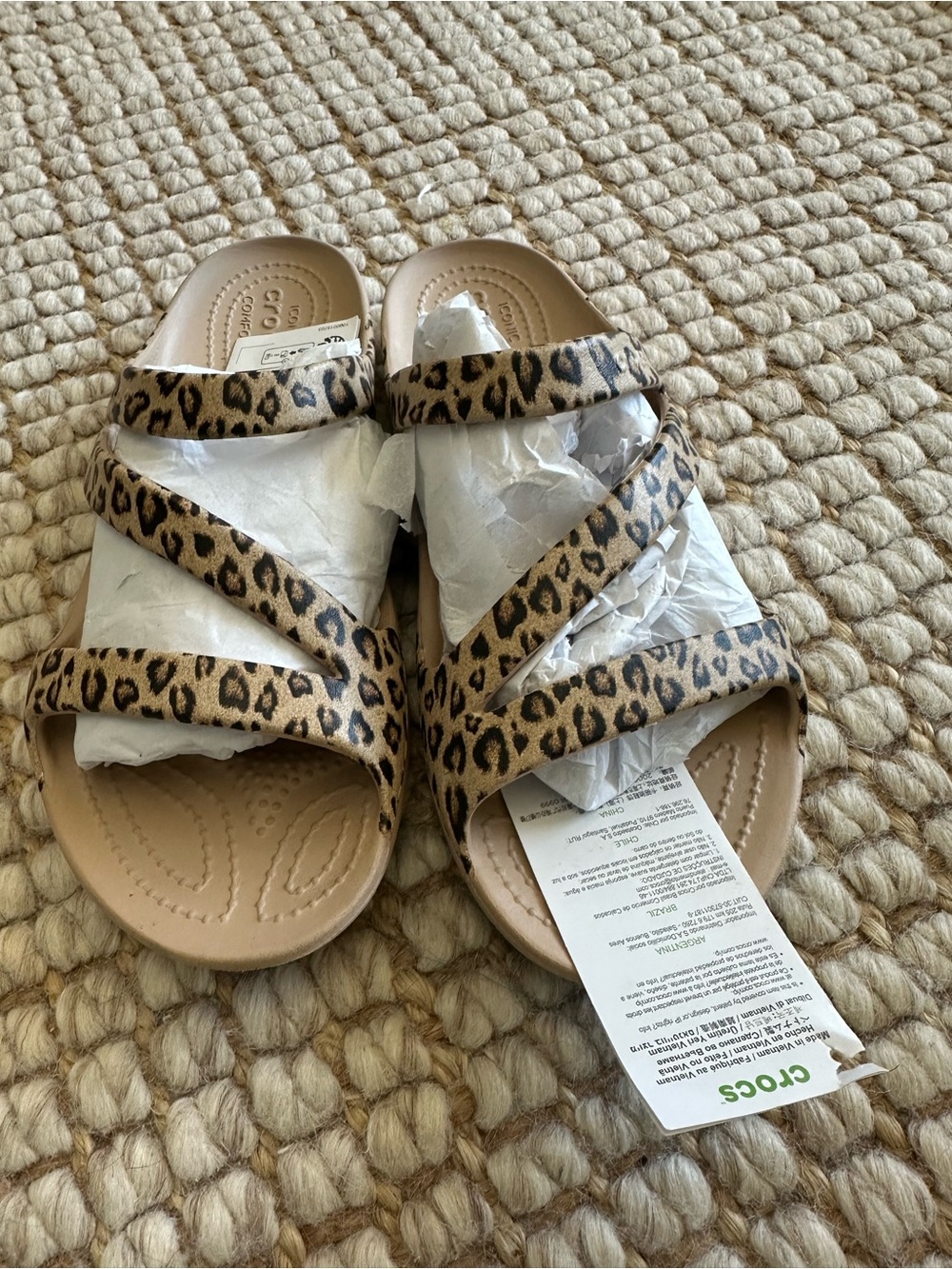 Crocs Women's Leopard Print Slide size 8